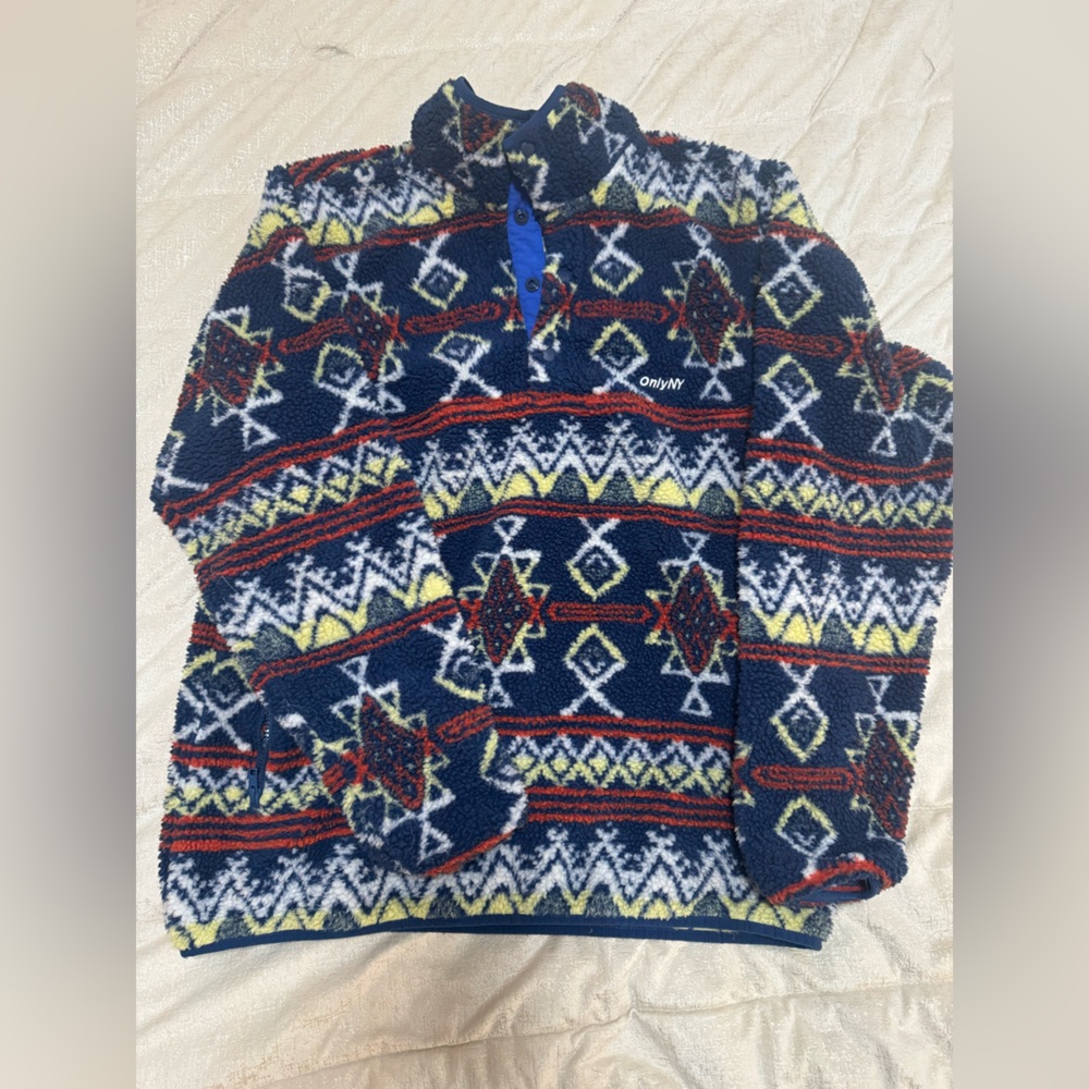 Only NY Fleece Patterned Pullover Size XL